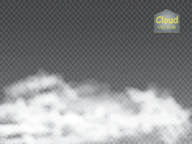 雾或烟隔离透明特效。白色矢量云，雾或烟雾背景。向量图片下载