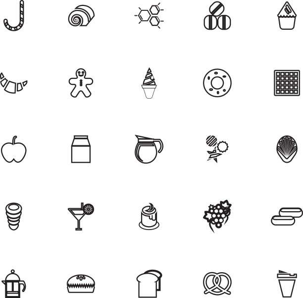 甜食线图标上的白色背景图片下载