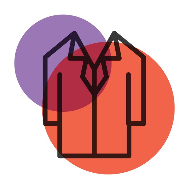 衬衫办公室统一矢量图标颜色标记图片下载