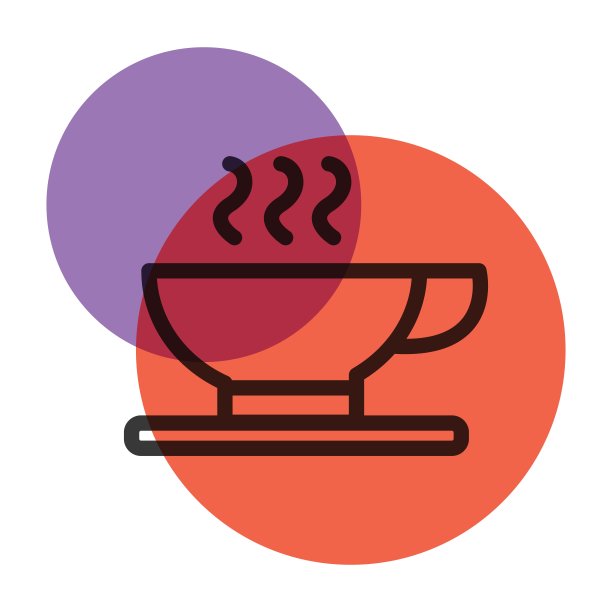 咖啡饮料图标颜色标记图片下载