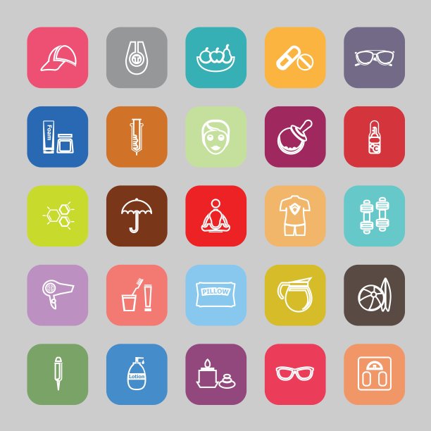 面部和身体治疗线平图标图片下载