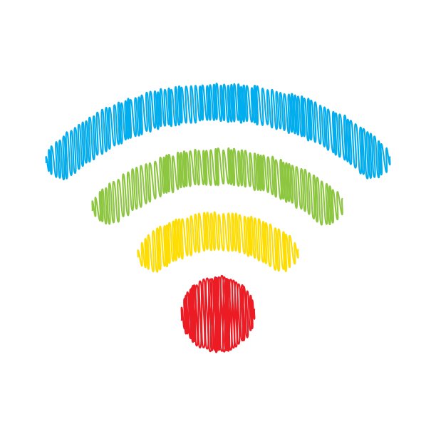 彩色wi-fi信号符号设计图片下载