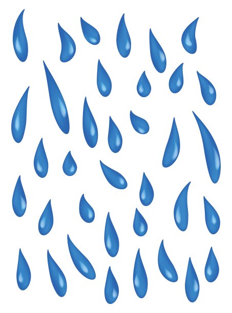 蓝色雨滴泪珠矢量图标设计图片下载
