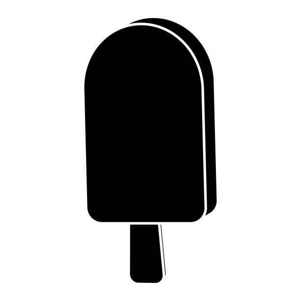 冰淇淋上的棒状轮廓矢量符号图标设计。图片下载