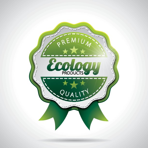 矢量生态产品标签插图与发光风格的设计在一个清楚的背景。每股收益10。图片下载
