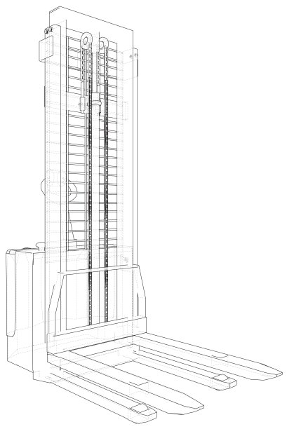 电动叉车。物流运输的概念。3d矢量创建图片下载
