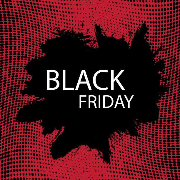 黑色星期五大减价手工字体，带有电影纹理，噪音，网点，垃圾纹理和黑色背景的书法，用于标识，横幅，标签，徽章，印刷品，海报，网页。矢量插图。图片下载