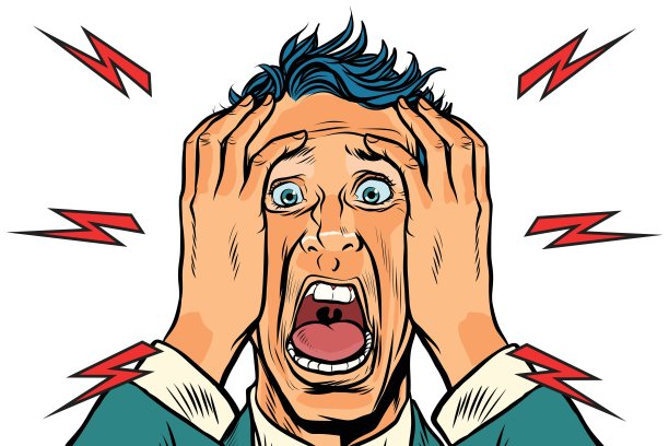 尖叫的男子孤立在白色背景下图片下载