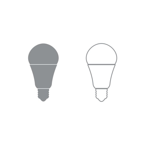 LED灯泡灰色图标图片下载