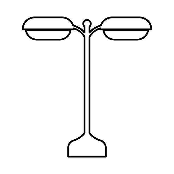 路灯或灯的黑色图标。图片下载