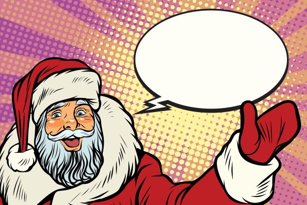 推广圣诞老人与漫画泡泡图片下载