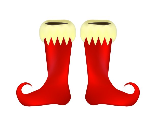 精灵鞋对设计孤立的白色背景图片下载