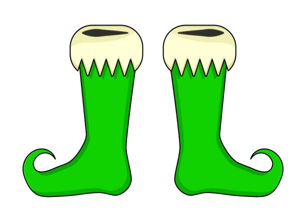 精灵鞋对设计孤立的白色背景图片下载