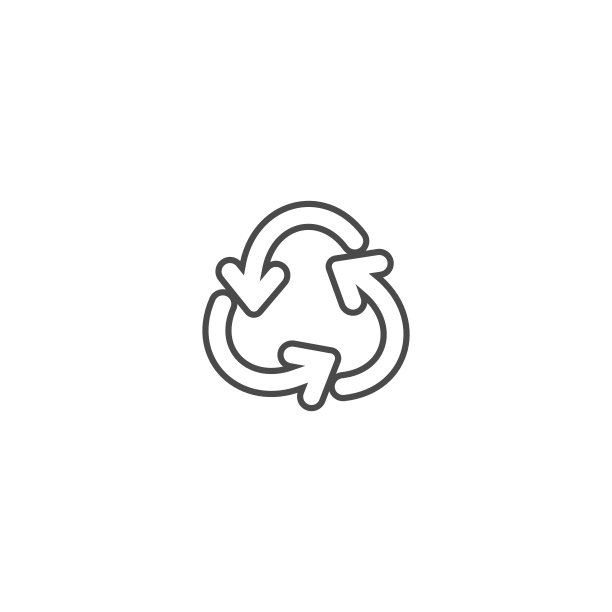 可回收生态细线条矢量图标图片下载