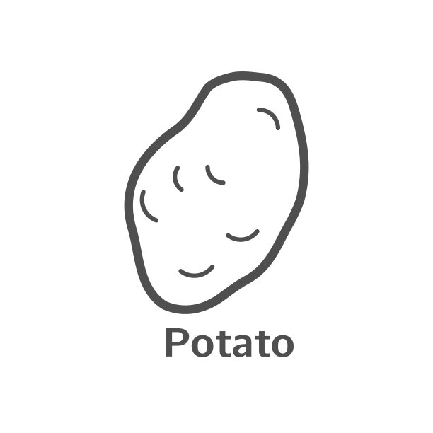 土豆细线矢量图标。孤立蔬菜线性风格的菜单，标签，标志。简单素食标志图片下载