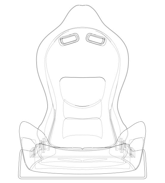 汽车座椅轮廓矢量渲染的3d图片下载