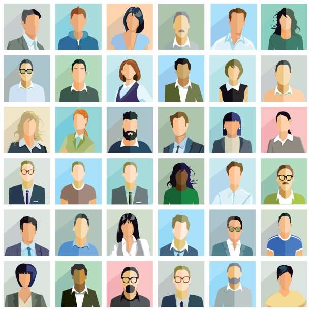 团体人物肖像、插画图片下载