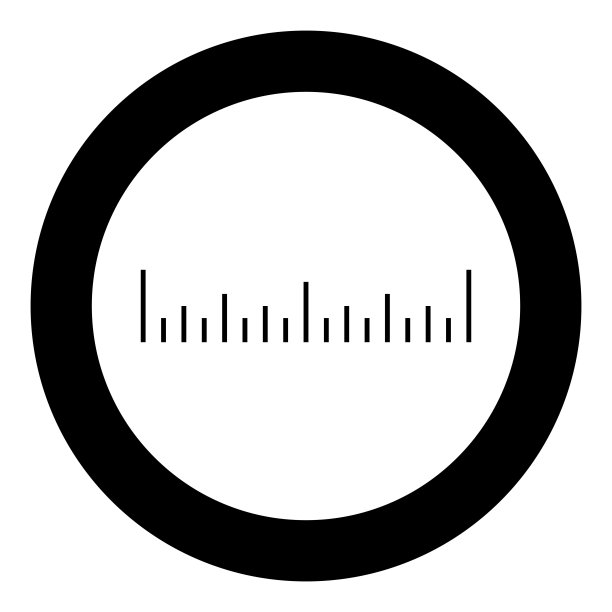 黑色刻度尺图标矢量图图片下载