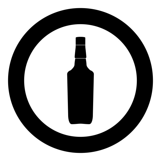 圆形黑色威士忌图标图片下载