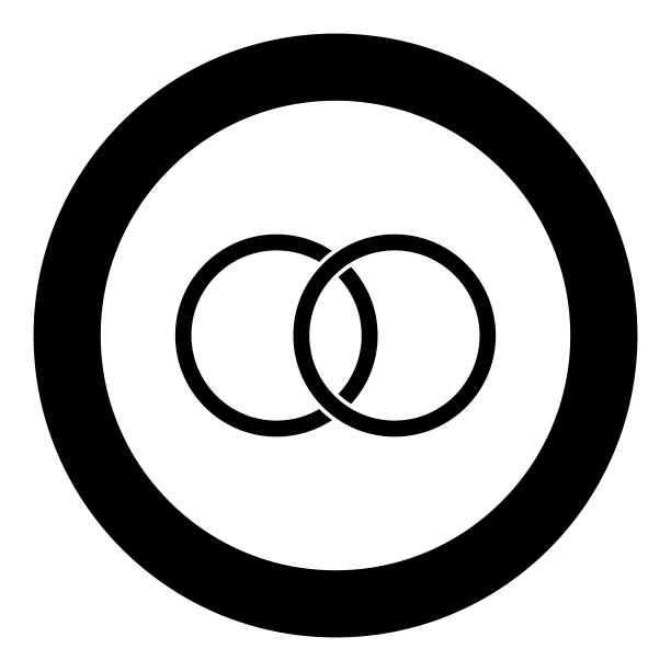 圆形黑色结婚戒指图标图片下载