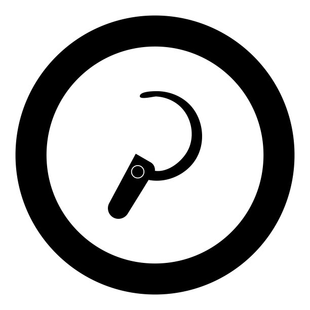 圆形黑色耳机图标图片下载