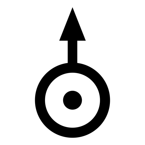 符号天王星图标黑色插画平面风格简单的形象图片下载