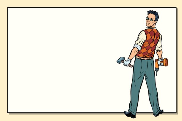 人修、钻锤、拷贝空间背景图片下载