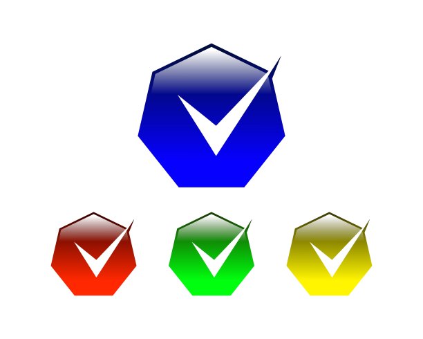 六边形检查标记标志图片下载