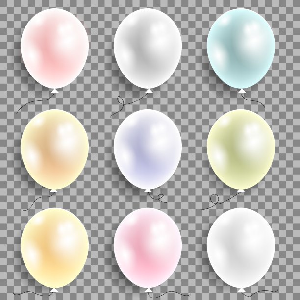 一套彩色气球。一束彩色的氦气橡胶生日气球图片下载