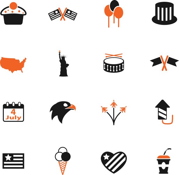 独立日图标集图片下载