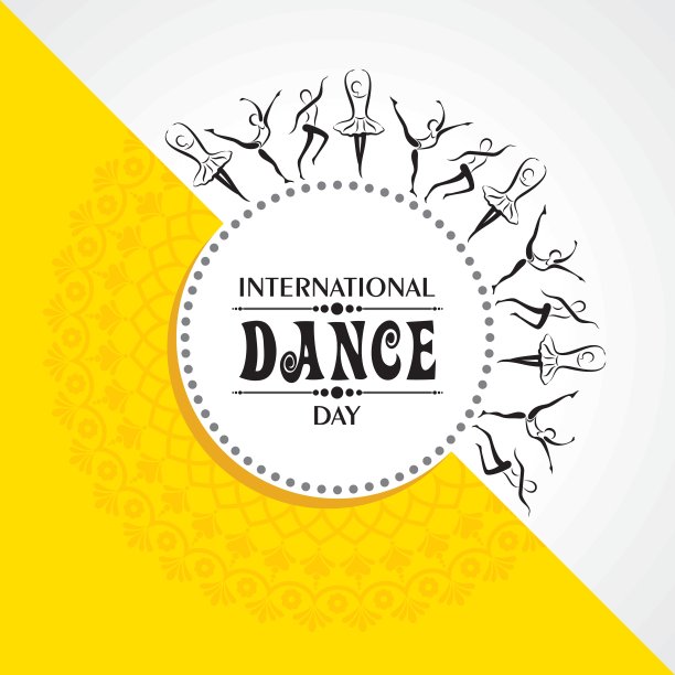 国际舞蹈日问候矢量插图图片下载