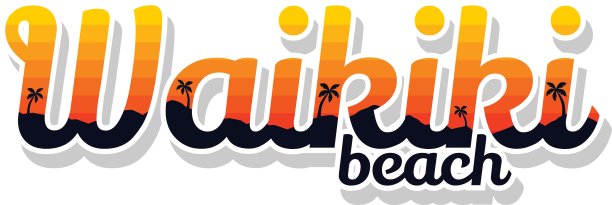 暑假威基基海滩标志标志图片下载