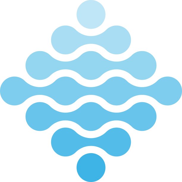 以菱形和蓝色阴影连接的点。水的主题概念。抽象的设计元素。矢量图图片下载