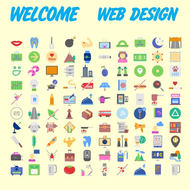 一套100通用现代细线图标为网络和移动。向量图片下载