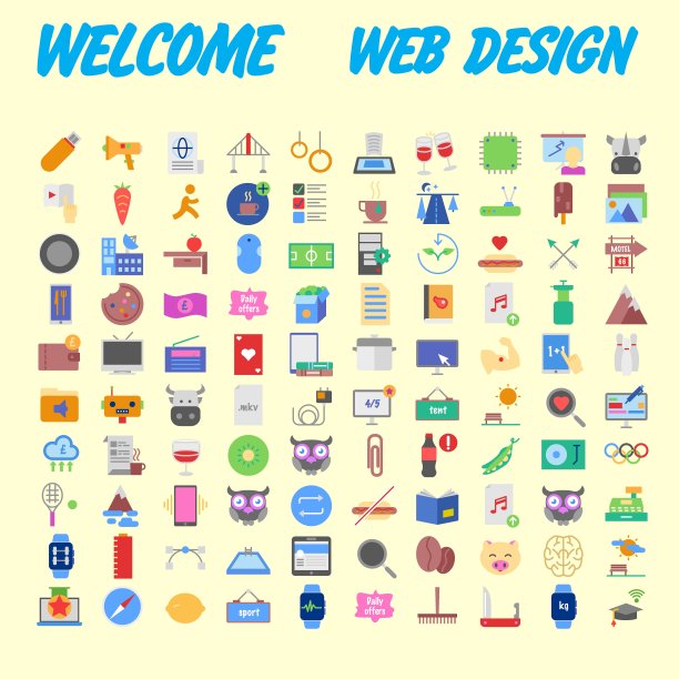 一套100通用现代细线图标为网络和移动。向量图片下载