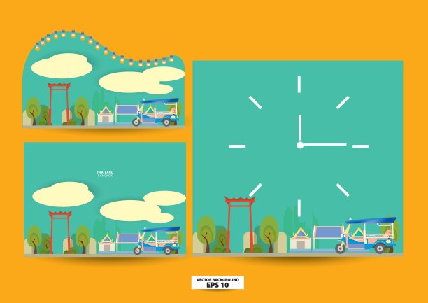 泰国地标设计套装图片下载