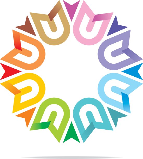 色彩丰富的元素线条设计图片下载