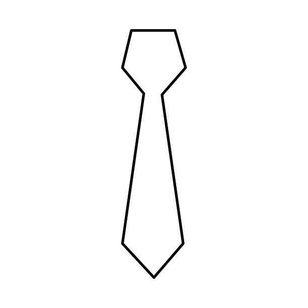 领带图标轮廓设计孤立的白色背景图片下载