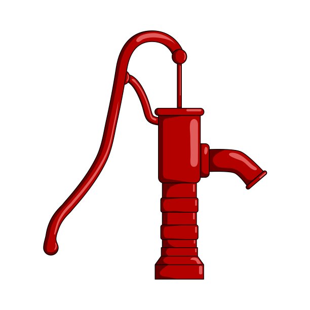 红色水泵设计隔离在白色背景图片下载