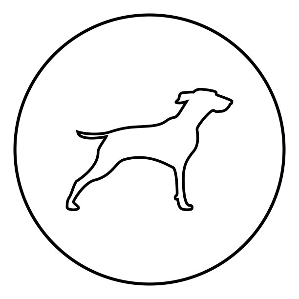 猎犬图标黑色矢量图图片下载