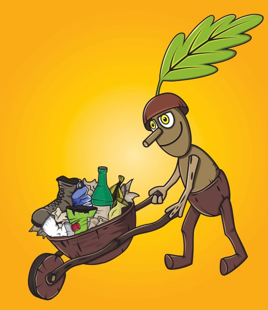 森林橡树人清理垃圾垃圾图片下载