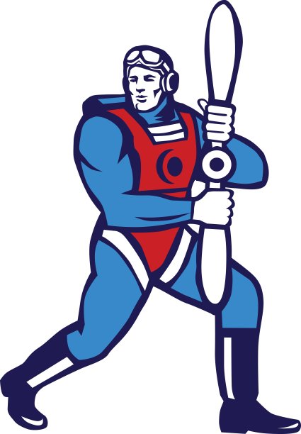 第一次世界大战飞行员持有螺旋桨复古图片下载