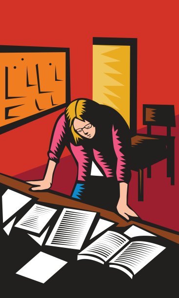 老师沮丧的桌子教室木刻图片下载