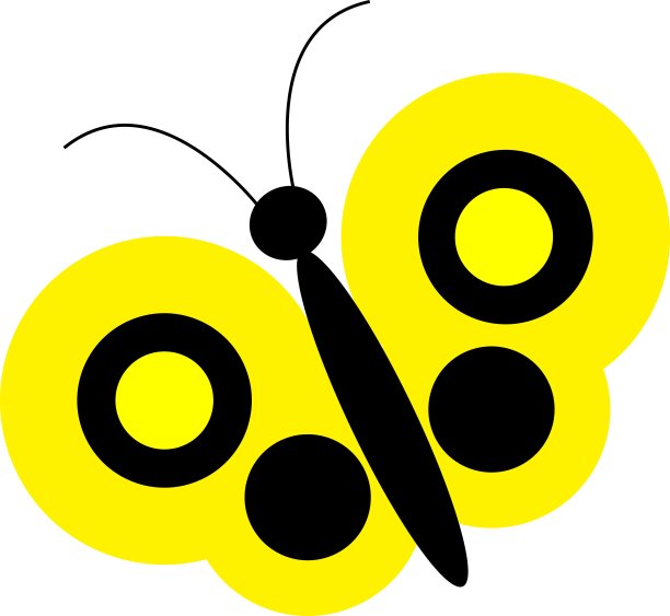 简单矢量黄蝴蝶图片下载