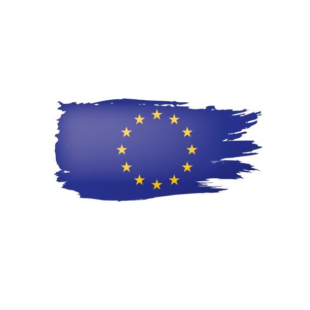 欧盟旗帜，白色背景矢量插图。图片下载