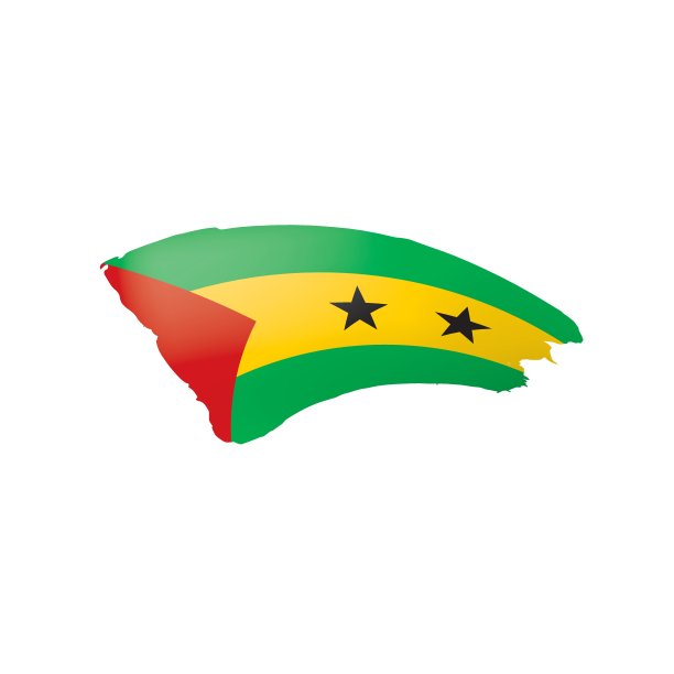 圣多美和普林西比旗，矢量图图片下载