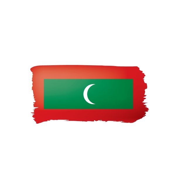 马尔代夫国旗，矢量插图在白色的背景。图片下载
