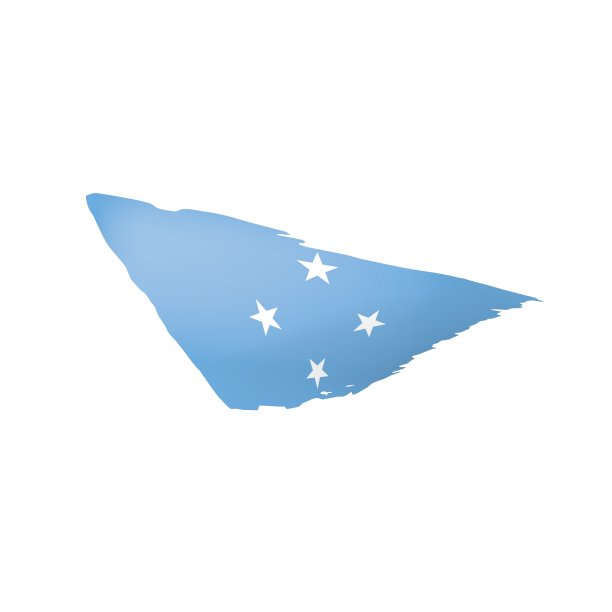 密克罗尼西亚联邦国旗，白色背景矢量插图。图片下载
