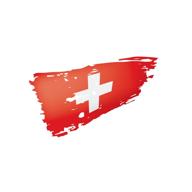 瑞士国旗，矢量插图在白色的背景。图片下载