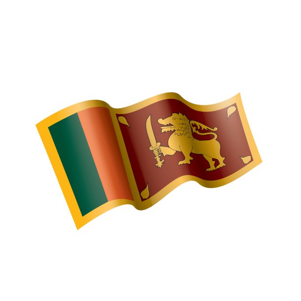 斯里兰卡国旗，矢量插图在白色的背景图片下载